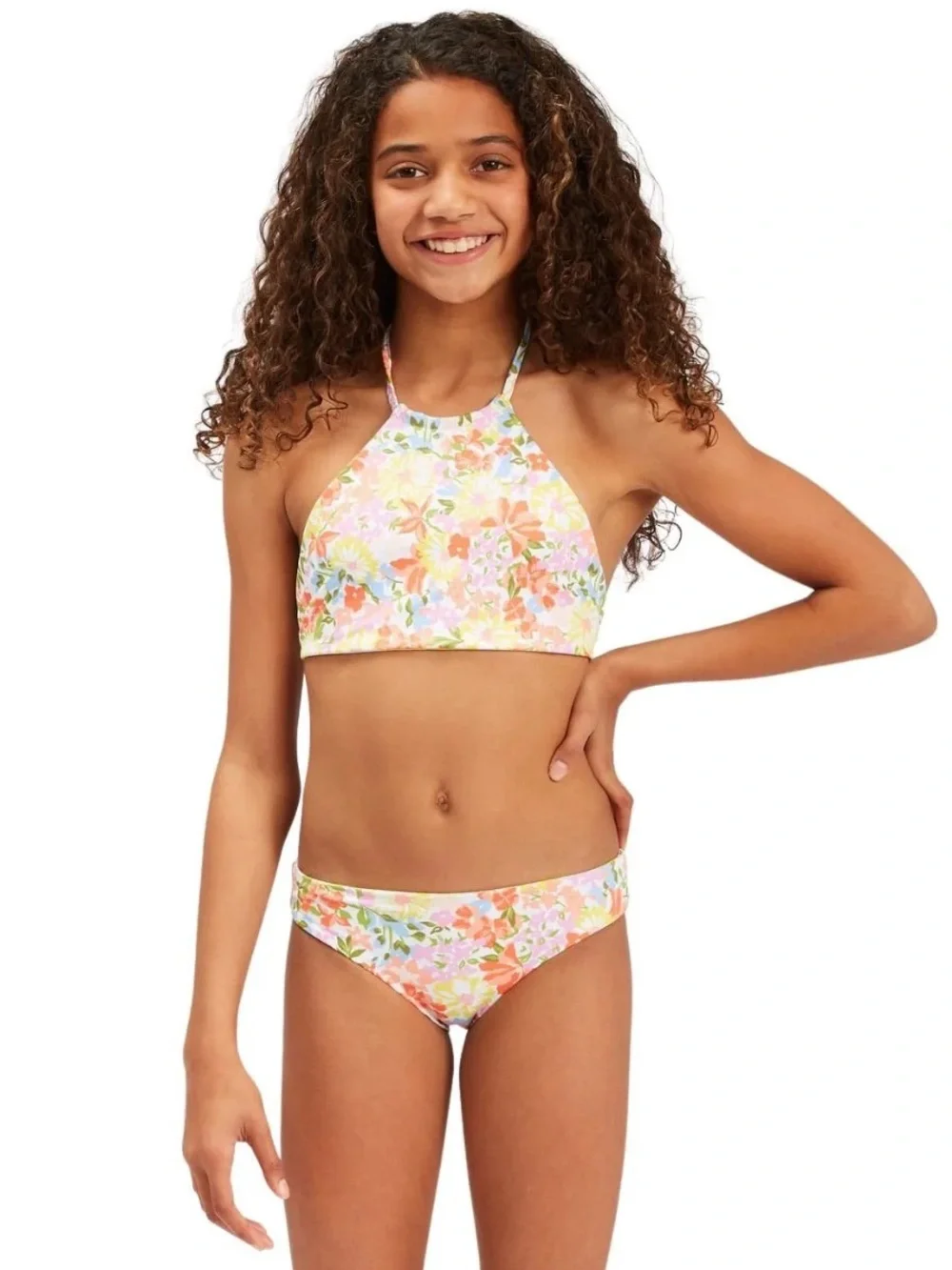 Billabong Girls' Wildflower High Neck Bikini Swim Set